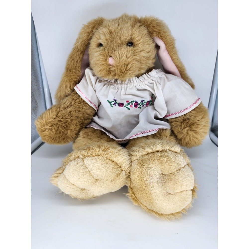 Build-A-Bear Workshop Tan Bunny Rabbit Plush Floppy Ears Embroidered Shirt